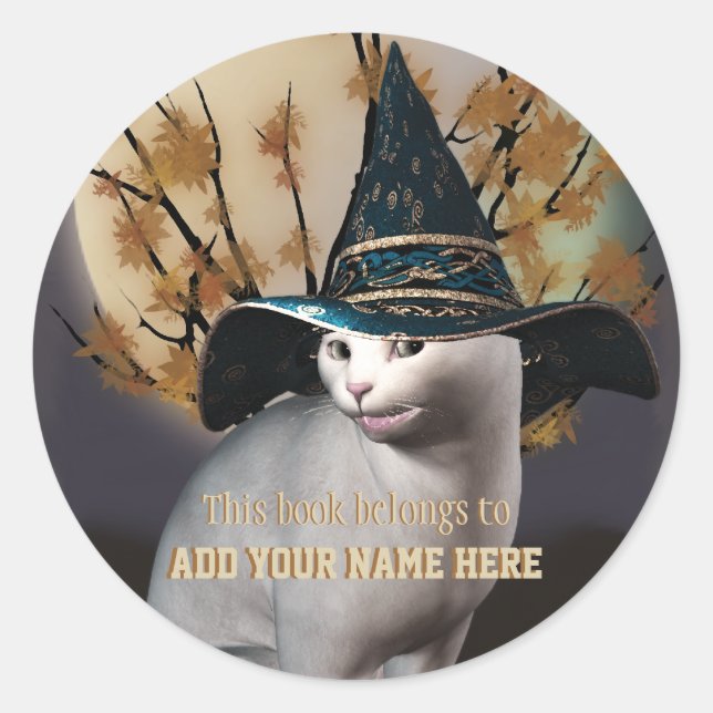 Sticker en boîte pour chats sorcières (Devant)