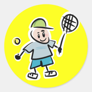 Sticker en caricature de tennis
