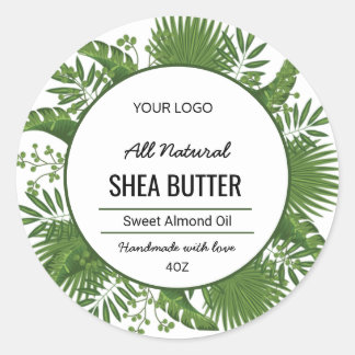 Sticker en cercle vert à feuilles