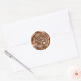 Sticker en cire monogramme en cuivre Bronze