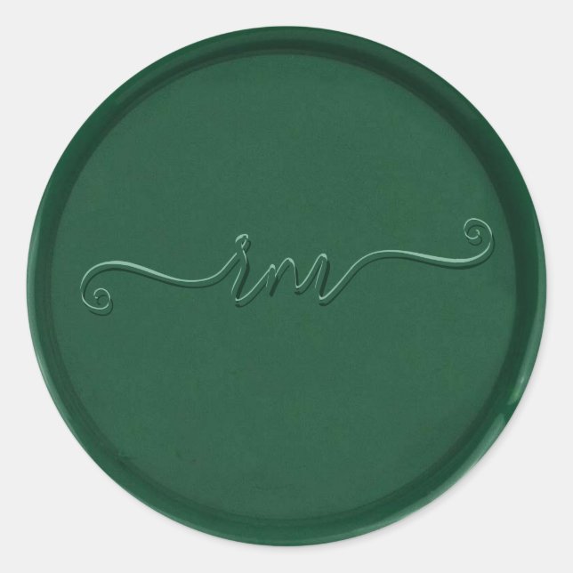 Sticker en cire verte de la forêt de monogrammes (Devant)