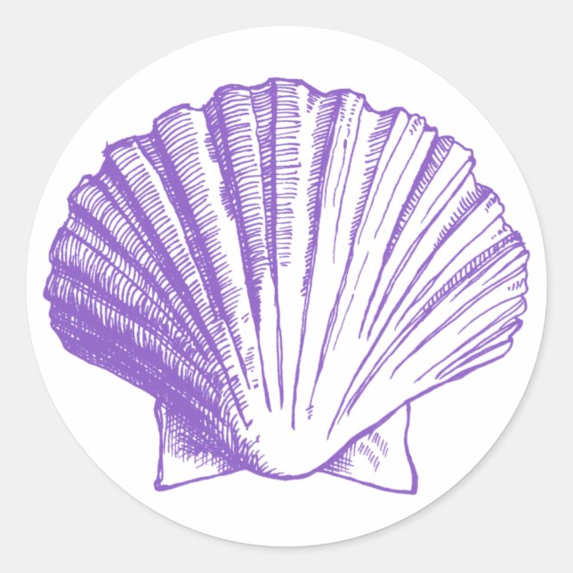 Sticker en coquille de mer violet (Devant)