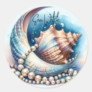 Sticker en croûte de la lune Sea Witch Pearls
