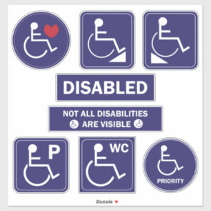 Sticker en fauteuil roulant - Handicap Rampe WC