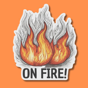 Sticker En feu ! Résiste à l'eau