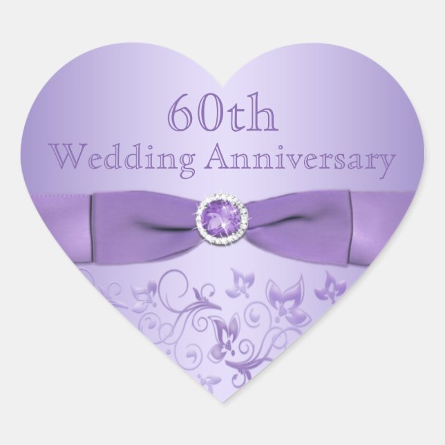 Sticker en forme de coeur à l'Anniversaire Floral  (Devant)