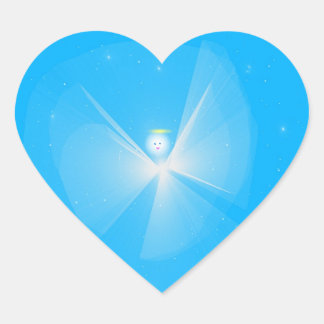 Sticker en forme de coeur de l'ange de neige