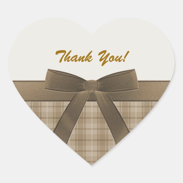 Sticker en forme de coeur de Merci (Devant)