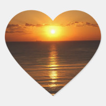 Sticker en forme de coeur du coucher du soleil