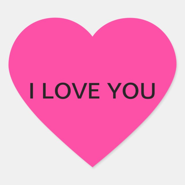 Sticker en forme de coeur "I LOVE YOU" (Devant)