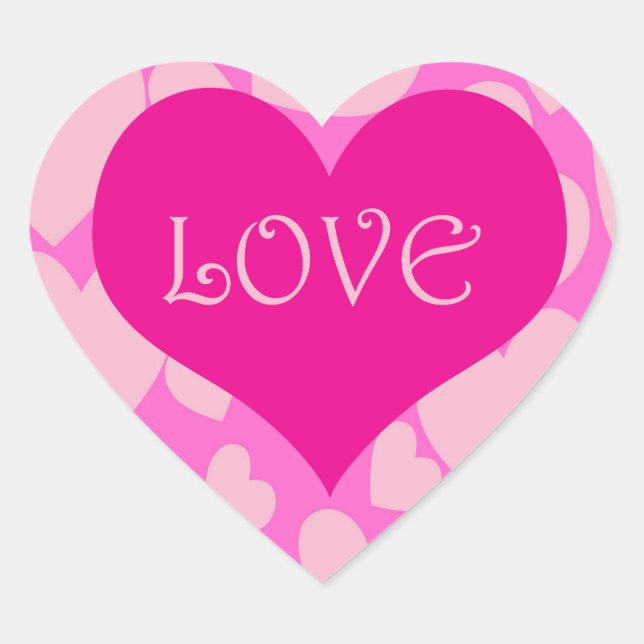 Sticker En Forme De Coeur Romantique. (Devant)