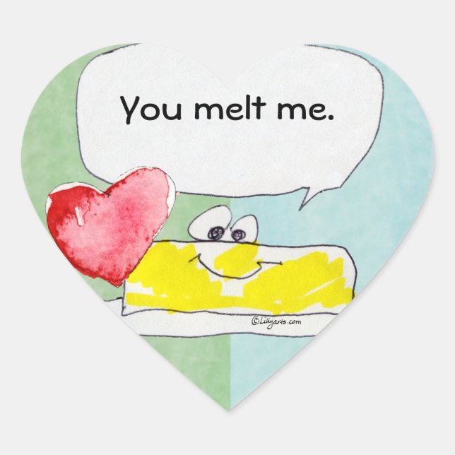 Sticker En Forme De Coeur Vous Me Faites Fondre (Devant)