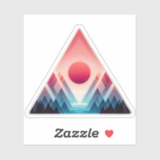 Sticker en forme de triangle avec une scène de mon