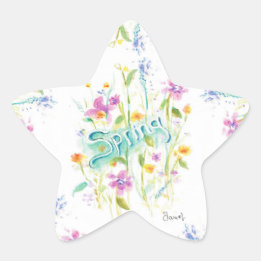 Sticker en forme d'étoile de fleurs