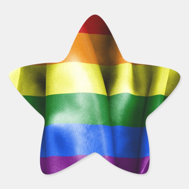 Sticker en forme d'étoile gay pride (Devant)