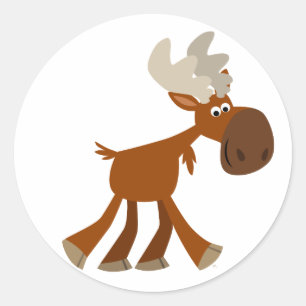 Sticker en forme d'orignal joyeux