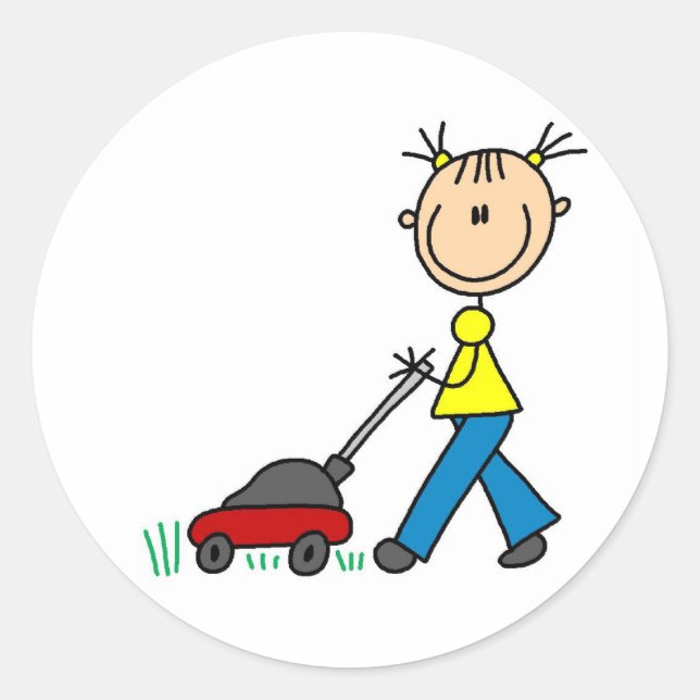 Sticker en herbe fillette (Devant)