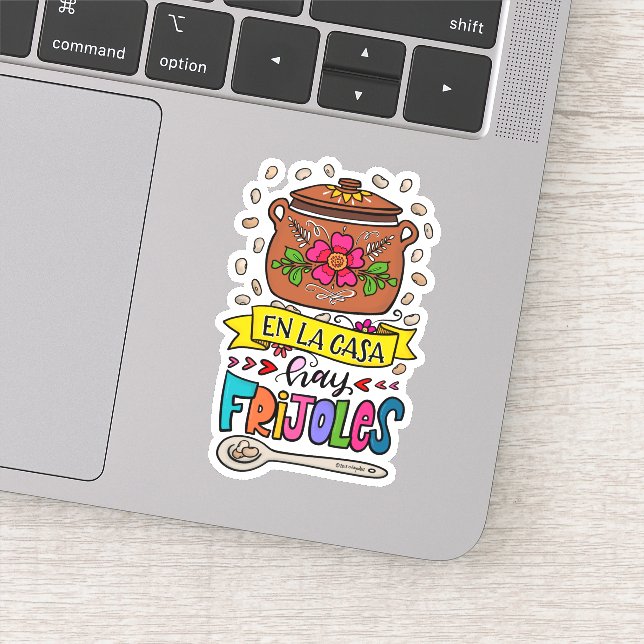 Sticker En La Casa Hay Frijoles, dessiné à la main (Détail)