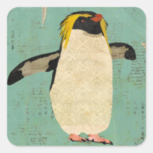 Sticker en lagon bleu pingouin