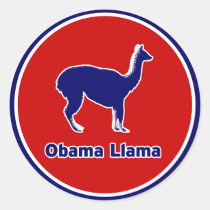 Sticker en ligne bleu Llama Obama