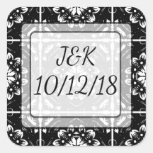Sticker en mandala personnalisé noir et blanc