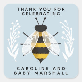 Sticker en Merci Baby shower Blue Mama