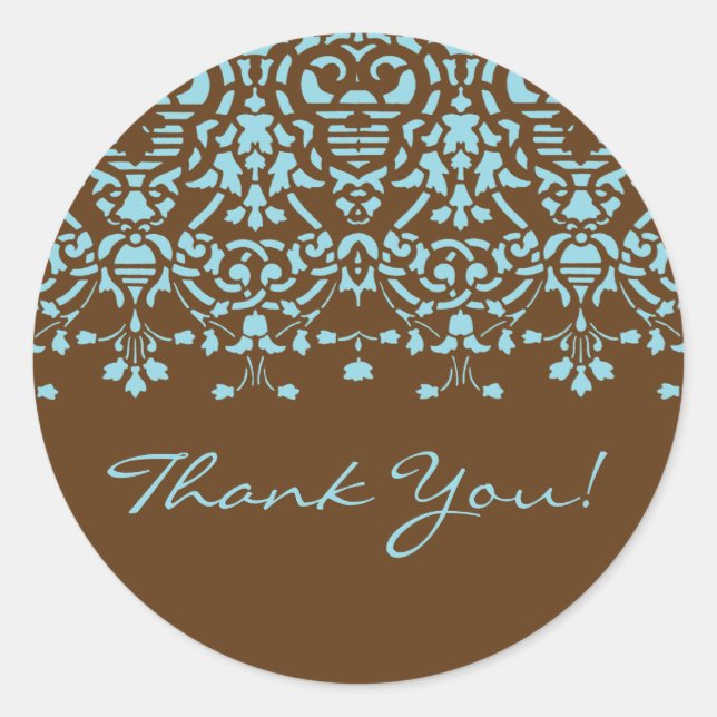 Sticker en Merci Damas Brown & Turquoise (Devant)
