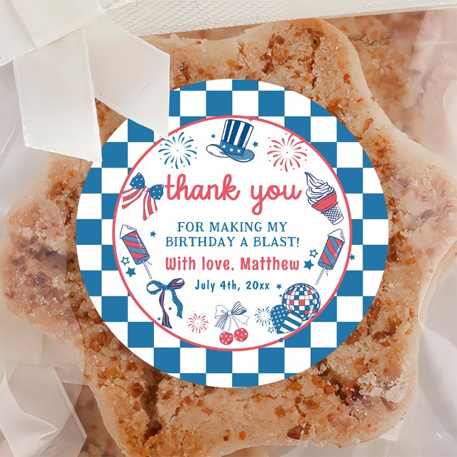 Sticker en Merci d'anniversaire 4 juillet feux d'a (Créateur téléchargé)