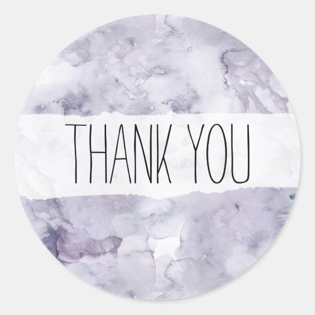 Sticker en Merci d'aquarelle violette (Devant)