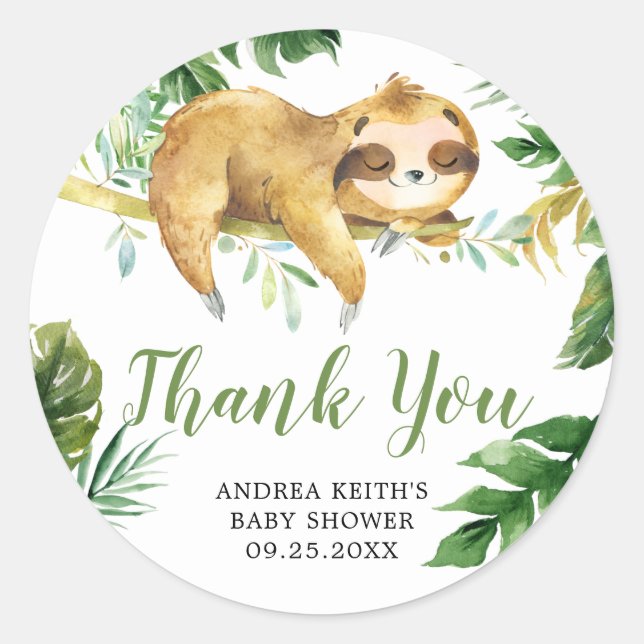 Sticker en Merci de Baby shower de fentes pour gar (Devant)