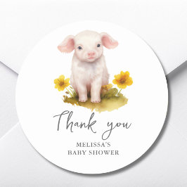 Sticker en Merci de Baby shower de Piglet mignon F