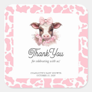 Sticker en Merci de Baby shower de Saint-Vache ros