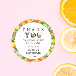 Sticker en Merci de Baby shower Little Cutie