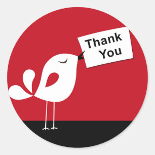 Sticker en Merci de Birdy mignon (rouge)