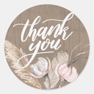 Sticker en Merci de Boho rustique Aquarelle