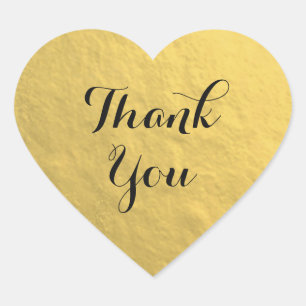 Sticker en Merci de coeur Gold Foil