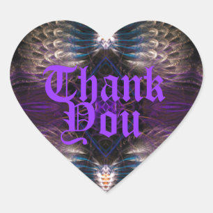 Sticker en Merci de coeur gothique