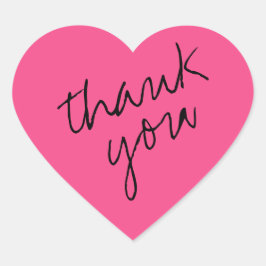 Sticker en Merci de coeur rose chaud