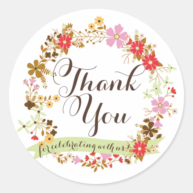 Sticker en Merci de  de fleurs d'automne (Devant)