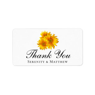Sticker en Merci de Mariage de fleurs jaunes