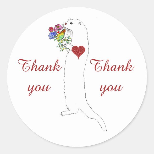 Sticker en Merci de Otter Floral (Devant)