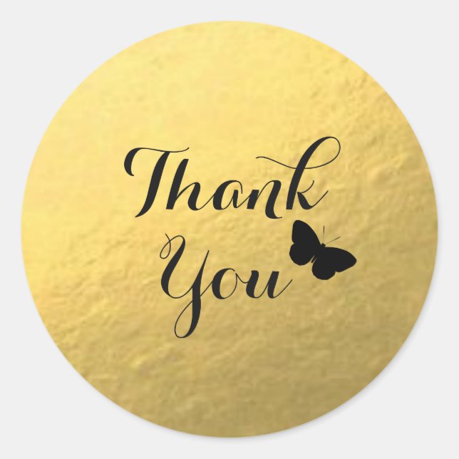 Sticker en Merci de papillon Gold Foil (Devant)