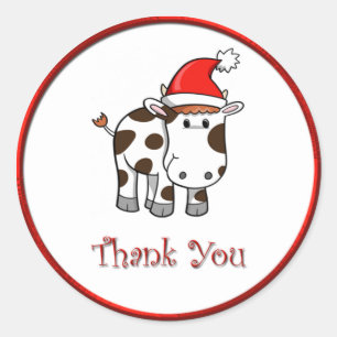 Sticker en Merci de vache moto de Noël