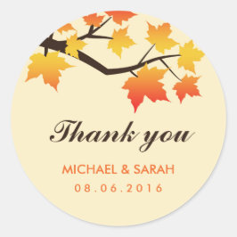 Sticker en Merci Feuille Automne Mariage Automne
