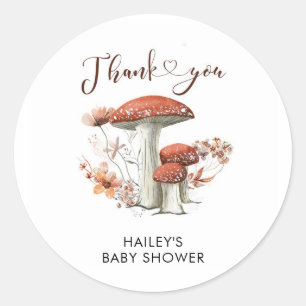 Sticker en Merci floral de champignon d'automne