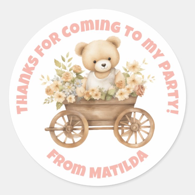 Sticker en Merci floral Fleur sauvage de l'ours Te (Devant)