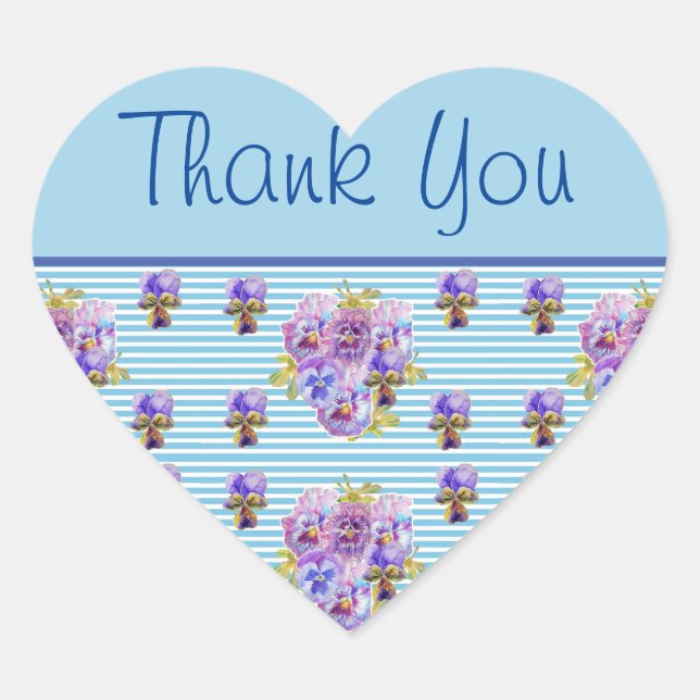 Sticker en Merci floral Pansy Flower (Devant)