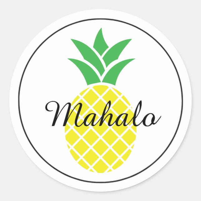 Sticker en Merci hawaïen à ananas Mahalo (Devant)