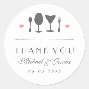 Sticker en Merci Mariage à cuillère Vintage blanch