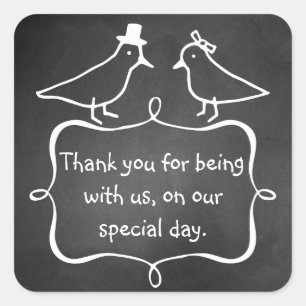 Sticker en Merci Mariage de tableau noir
